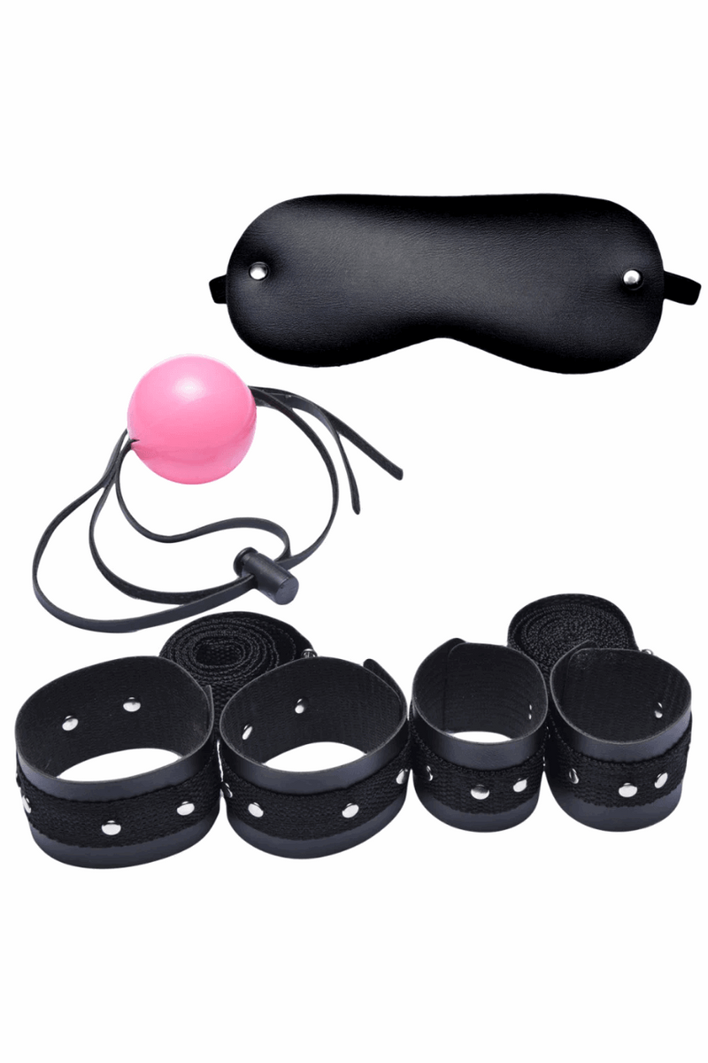 Kit Bondage Algemas, Tornozeleiras, Venda e Mordaça - Dominatrixxx