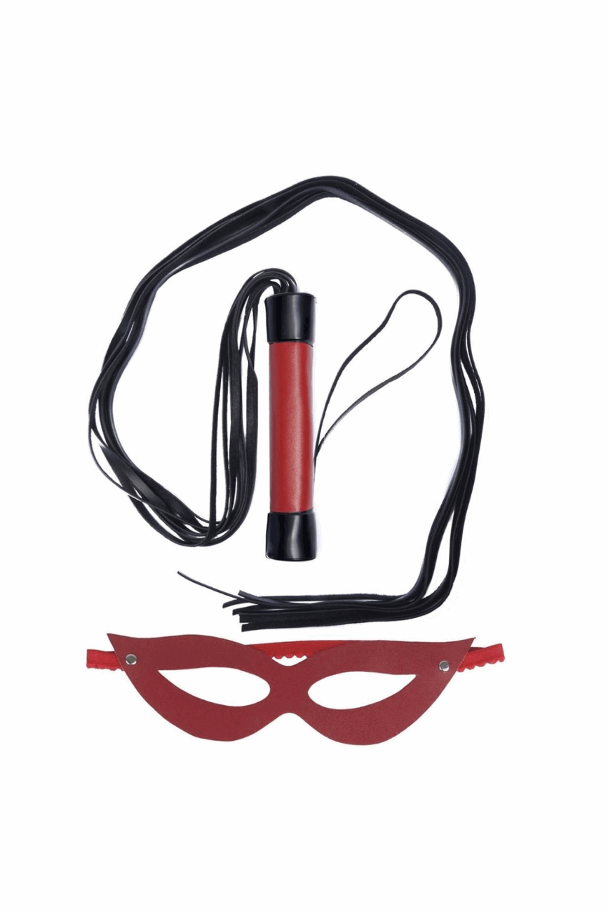 Kit Chicote 80cm e Máscara - Dominatrixxx